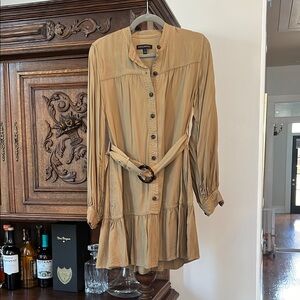 Banana Republic Tan Button-Up Dress with Belt